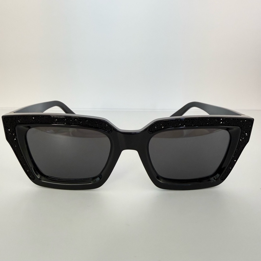 NEW!!! Jimmy Choo black sunglasses with shimmer MEGS/S 807T4 Authentic